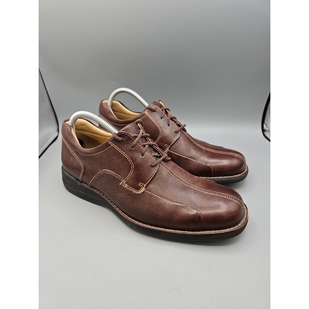 Johnson & Murphy Brown Leather Shuler Bicycle Comfort Shoes sz 9 M OXFORD